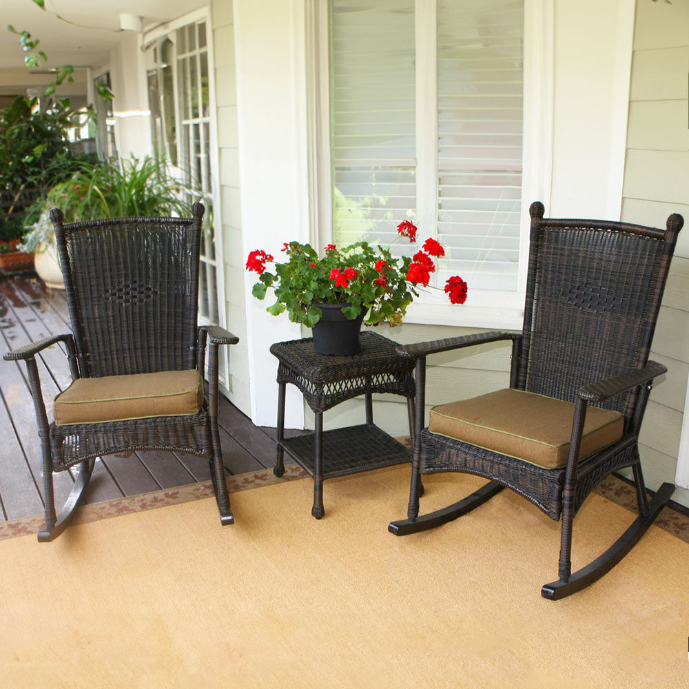Classic Wicker Rocker Portside Classic Wicker Rocking Chair 3pc Set – Tortuga Outdoor