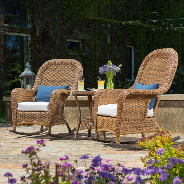 Premium Grade Teak & Wicker Rocking Chairs – Tortuga Outdoor