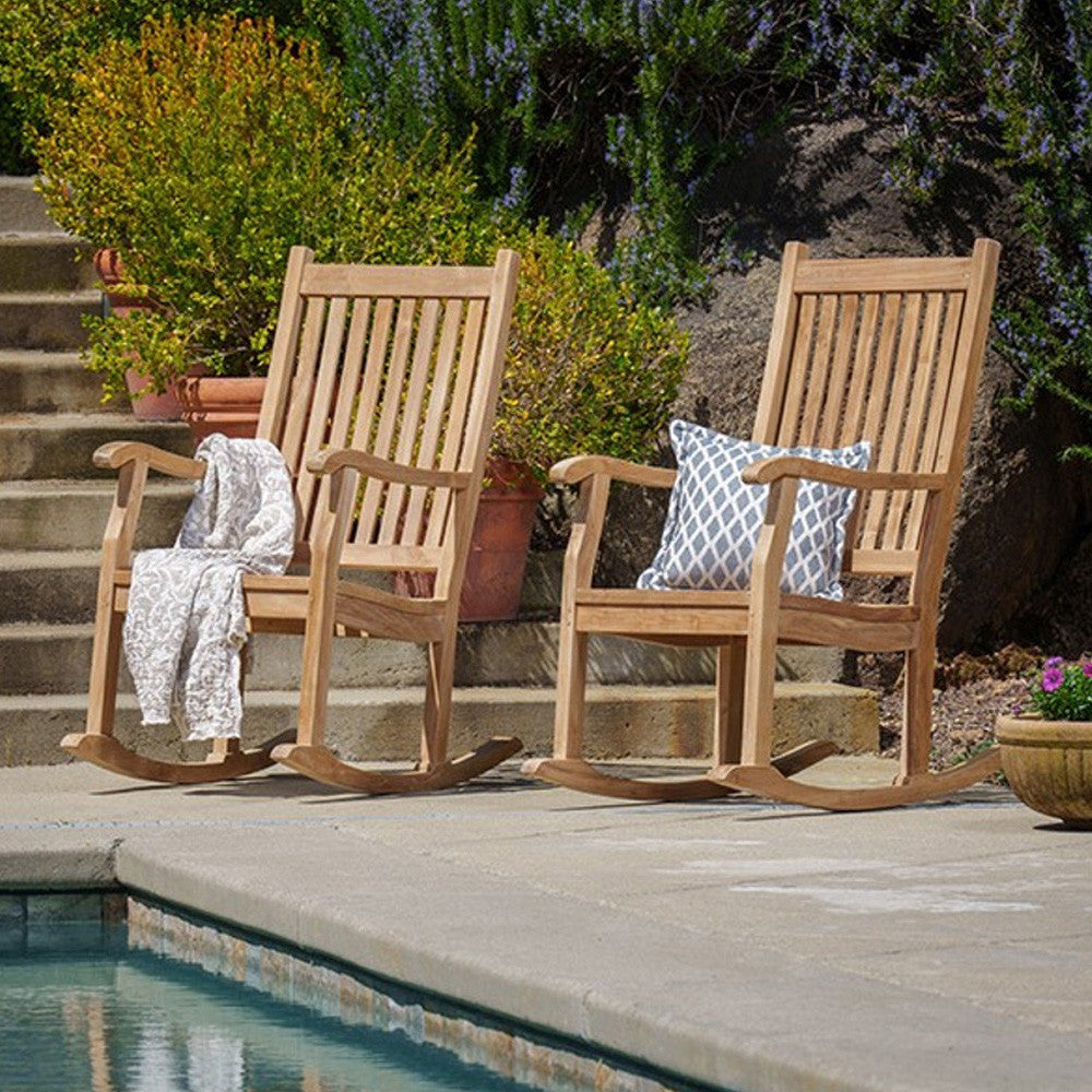 Teak Wood Rocking Chairs (2 Pack) – Tortuga Outdoor
