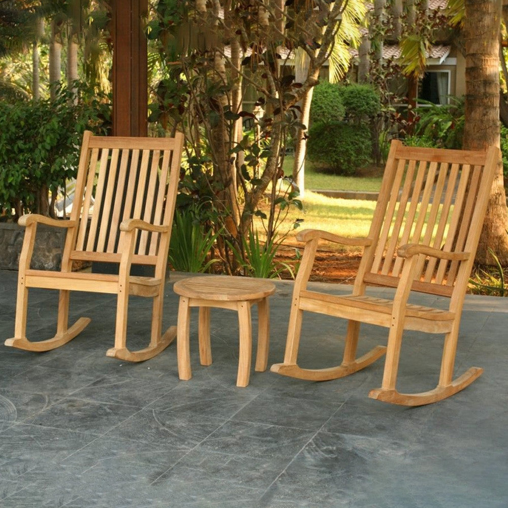 Jakarta 3pc Premium Grade Teak Outdoor Rocking Chair Set – Tortuga Outdoor