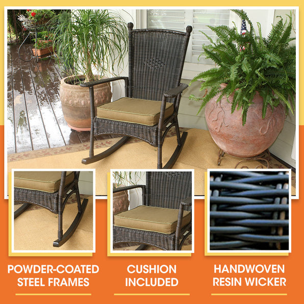 Premium Grade Teak & Wicker Rocking Chairs – Tortuga Outdoor
