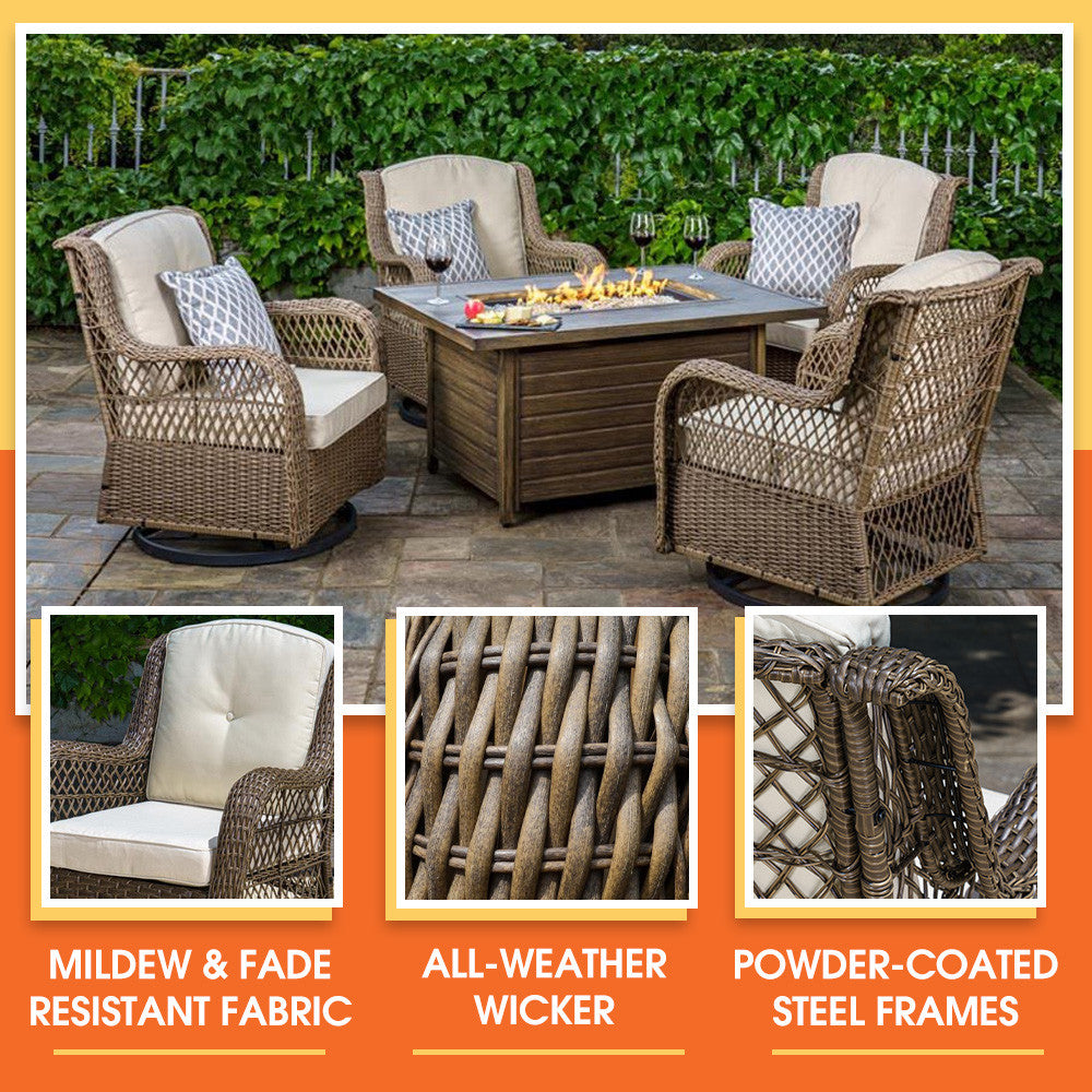 For Kullavik 10-Piece Patio Outdoor Dining Set, Wicker Patio