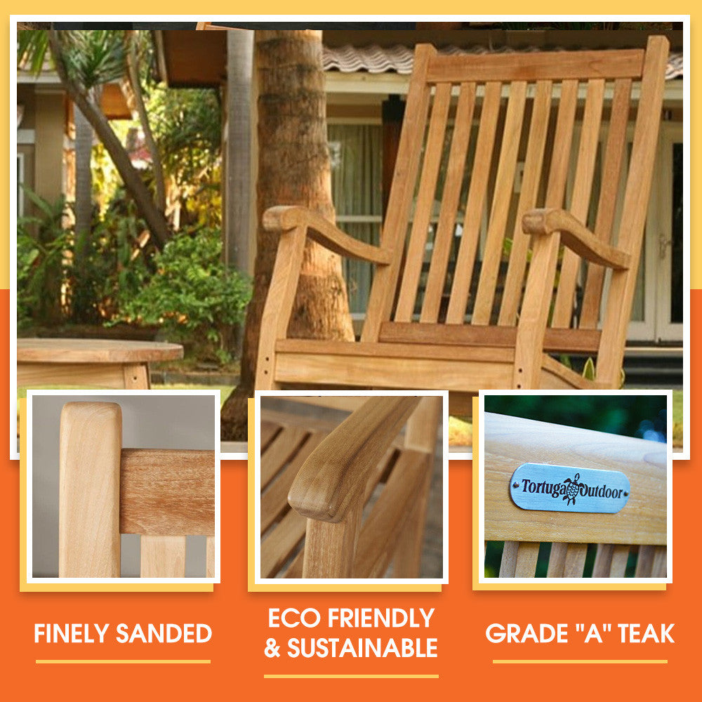 Jakarta Premium Grade Teak Wood Outdoor Rocking Chair – Tortuga Outdoor