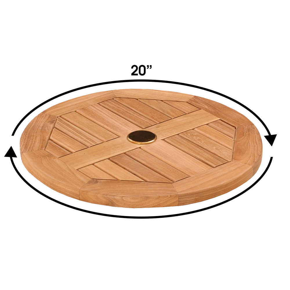 lazy susan for patio umbrella Tortuga Outdoor Products Jakarta Teak Lazy Susan