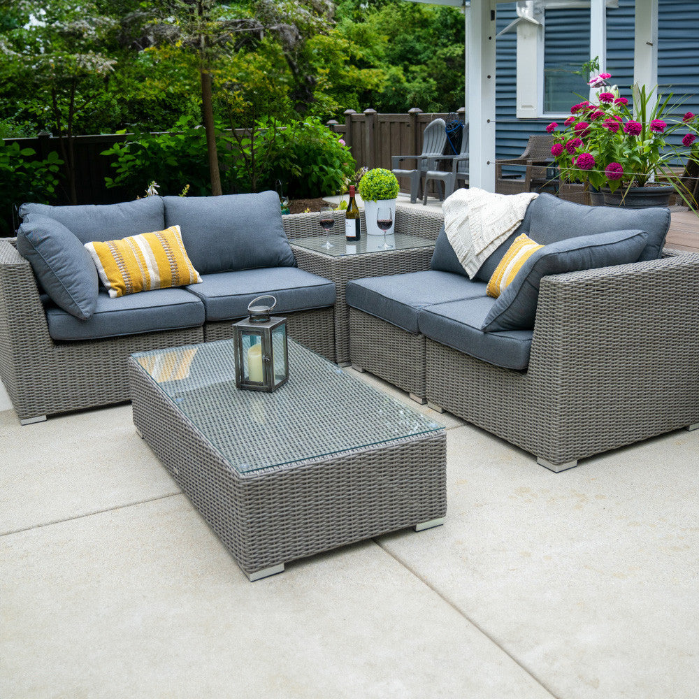 Melbourne 6pc Deep Seating Wicker Patio Furniture Set – Tortuga