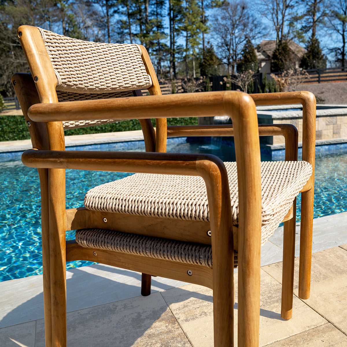 Teak & Water Hyacinth Dining Chair (set of 2) – Tortuga Outdoor